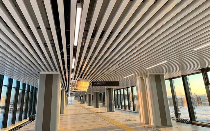 Airport hall aluminum square tube ceiling6